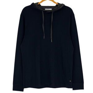 Nickel & Iron Luxe Cotton Knit Mens Top Shirt Hooded Navy Blue L NWT